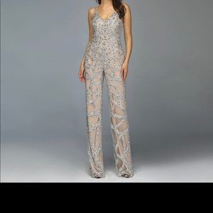 Silver Nude Jumpsuit Luxury
